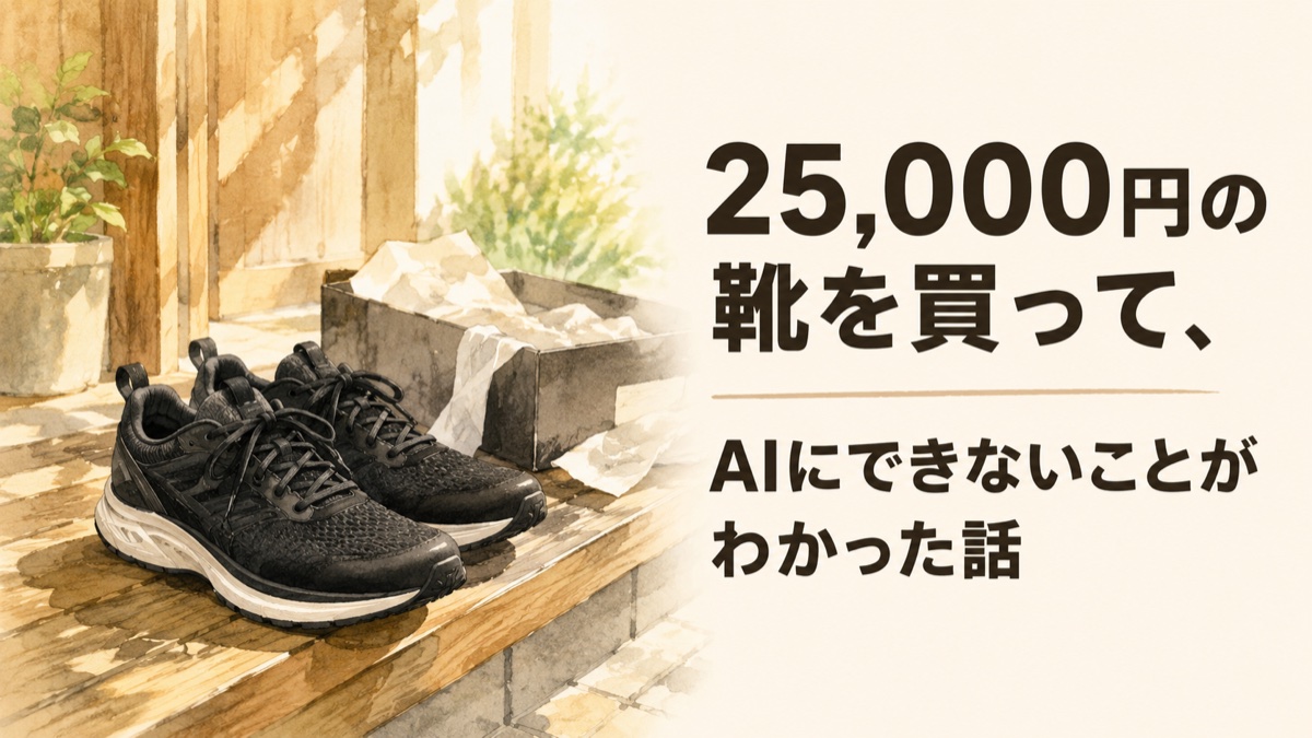 25,000円の靴を買った体験からAIと人の違いを考える記事のアイキャッチ画像